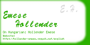 emese hollender business card